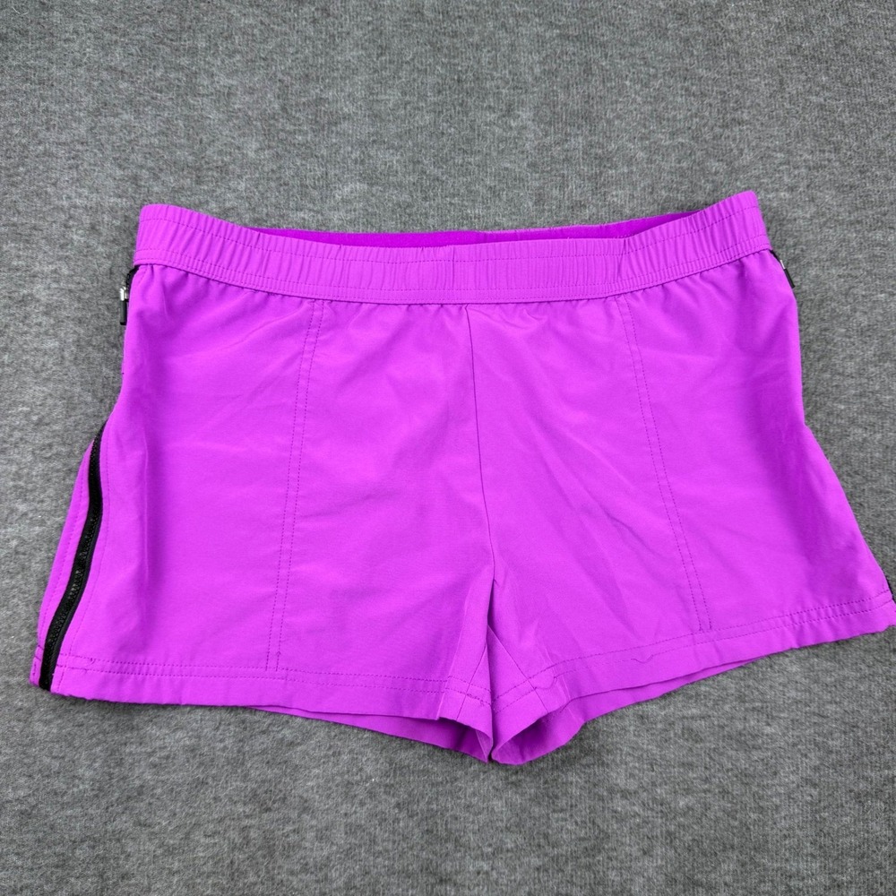Fabletics Athletic Shorts Women's Medium Purple Side Zip Running Gym Activewear